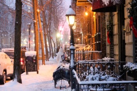 Calles de Manhattan con nieve